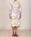 Banjanan Gemma Belted Midi Dress In Marine Mirage In Multi