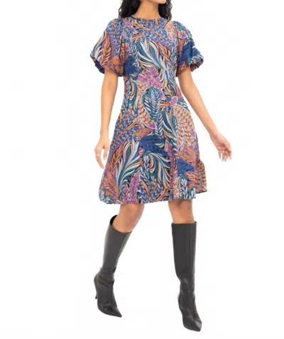 Banjanan Gracia Feather Mini Dress In Clay In Multi
