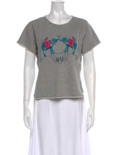 Pre-owned Banjanan Graphic Print Crew Neck T-shirt In Gray
