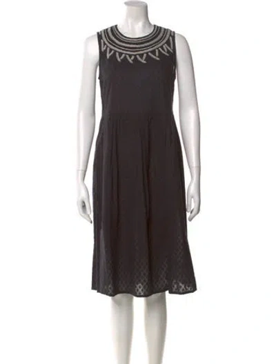 Pre-owned Banjanan Graphic Print Knee-length Dress In Black