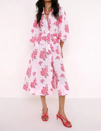 Banjanan Harris Shirt Dress In Prism In Pink
