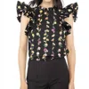 Banjanan Klara Top In Floral Onyx In Multi