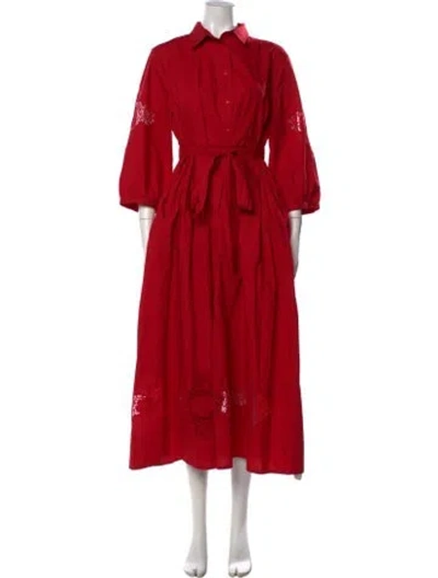 Pre-owned Banjanan Lace Pattern Long Dress W/ Tags In Red