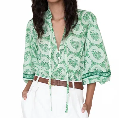 Banjanan Lorna Top In Paisley Copse In Green