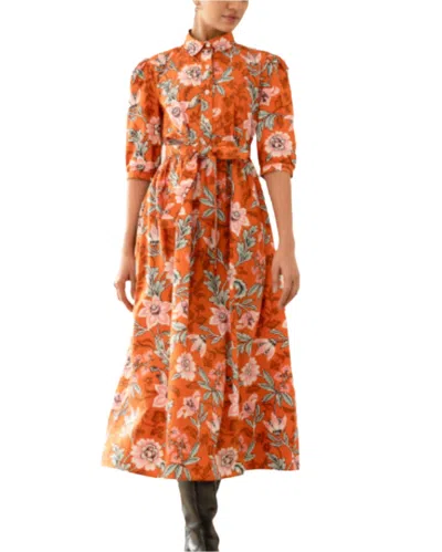 Banjanan Marlene Dress In Spice In White