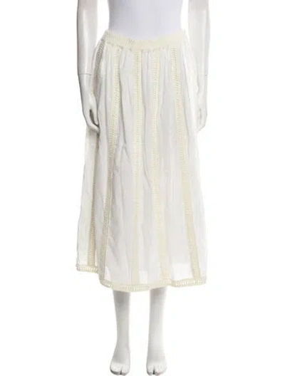 Pre-owned Banjanan Midi Length Skirt In White