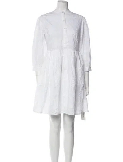 Pre-owned Banjanan Mock Neck Mini Dress In White