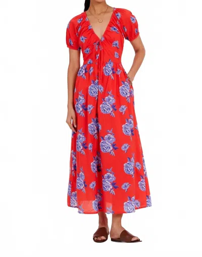 Banjanan Norma Dress In Poppy In Red