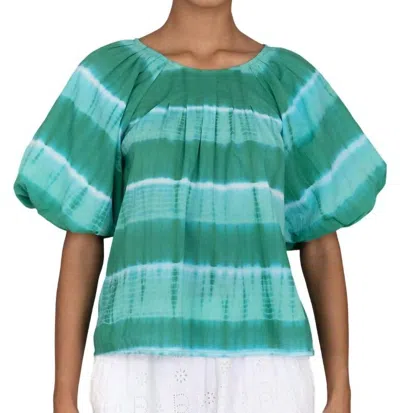 Banjanan Oana Top In Hand Tie Dye Emerald In Multi