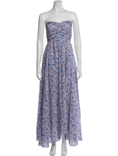 Pre-owned Banjanan Paisley Print Long Dress In Blue