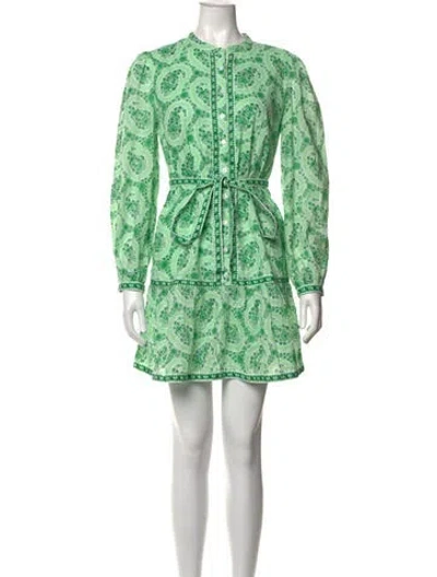 Pre-owned Banjanan Paisley Print Mini Dress In Green