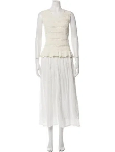Pre-owned Banjanan Patterned Long Dress In Neutrals