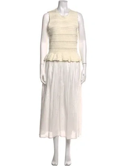 Pre-owned Banjanan Patterned Long Dress In Neutrals