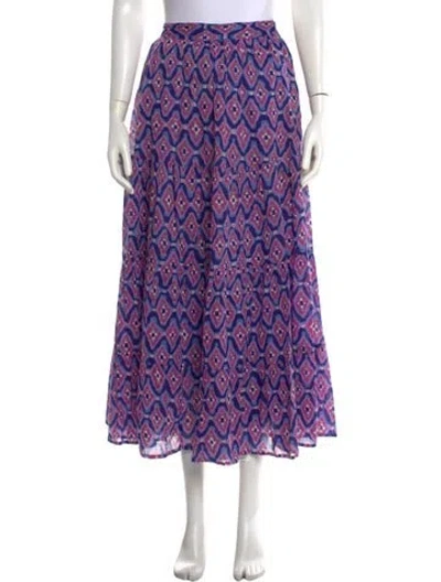 Pre-owned Banjanan Patterned Long Skirt In Purple