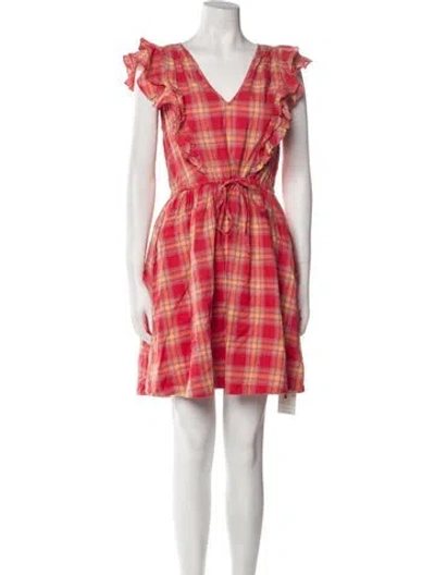 Pre-owned Banjanan Plaid Print Mini Dress In Pink