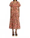 Banjanan Poppy Midi Dress In Protea Crabapple In Brown