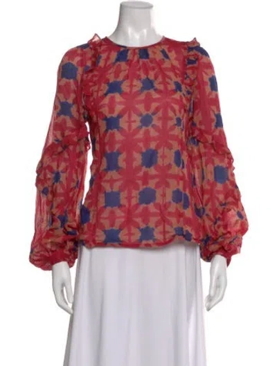 Pre-owned Banjanan Printed Crew Neck Blouse In Multi
