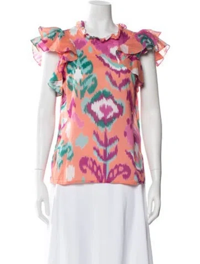 Pre-owned Banjanan Printed Crew Neck Blouse In Multi
