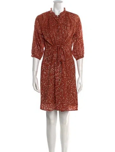 Pre-owned Banjanan Printed Knee-length Dress In Brown