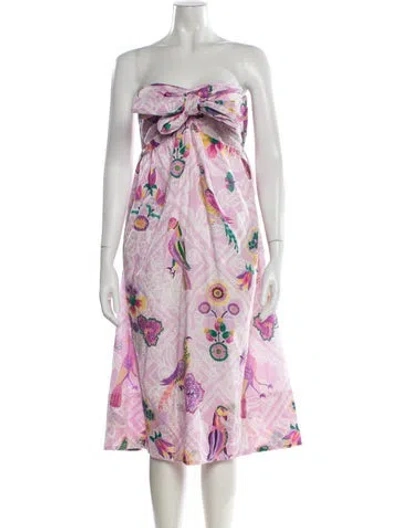Pre-owned Banjanan Printed Knee-length Dress In Purple