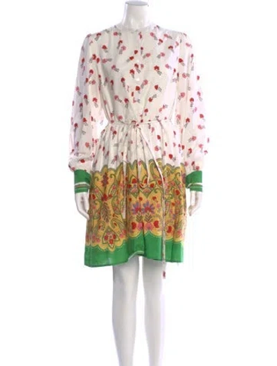 Pre-owned Banjanan Printed Knee-length Dress In White