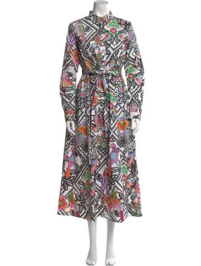 Pre-owned Banjanan Printed Long Dress In Black