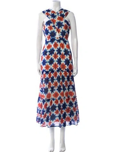 Pre-owned Banjanan Printed Long Dress In Blue