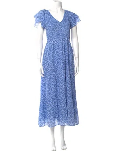Pre-owned Banjanan Printed Long Dress In Blue