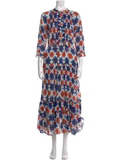 Pre-owned Banjanan Printed Long Dress In Blue