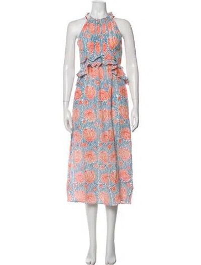 Pre-owned Banjanan Printed Long Dress In Blue