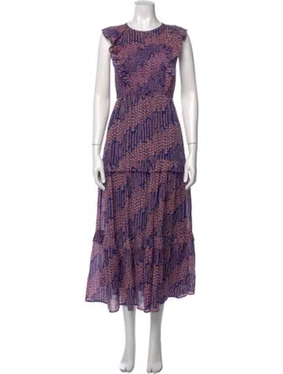Pre-owned Banjanan Printed Long Dress In Blue