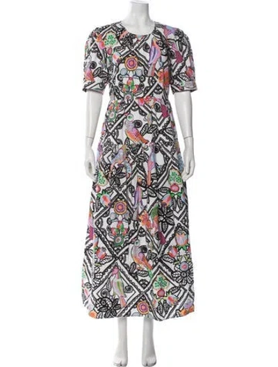 Pre-owned Banjanan Printed Long Dress In Blue