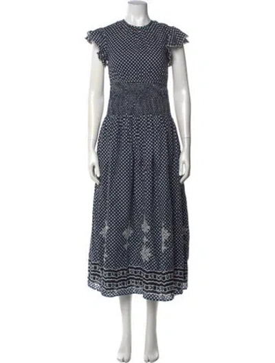 Pre-owned Banjanan Printed Long Dress In Blue