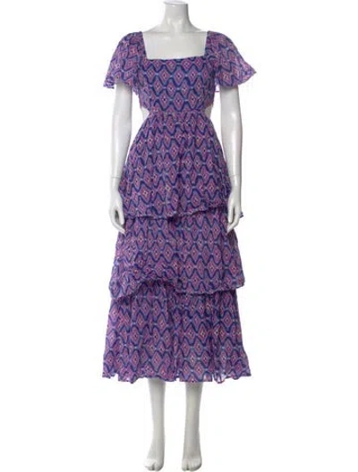 Pre-owned Banjanan Printed Long Dress In Multi