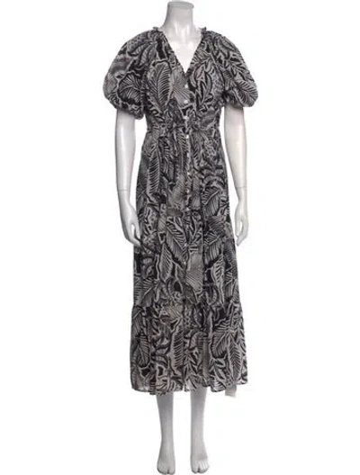 Pre-owned Banjanan Printed Long Dress In Multi