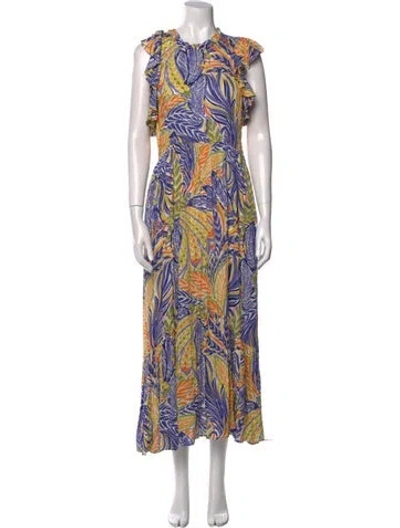 Pre-owned Banjanan Printed Long Dress In Multi