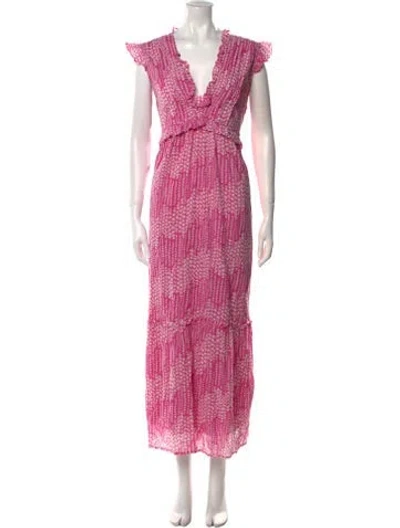 Pre-owned Banjanan Printed Long Dress In Multi