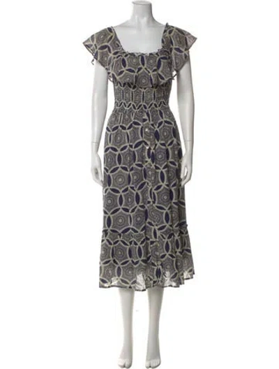 Pre-owned Banjanan Printed Long Dress In Multi