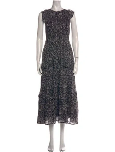 Pre-owned Banjanan Printed Long Dress In Multi