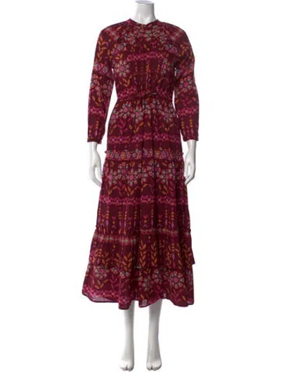 Pre-owned Banjanan Printed Long Dress In Orange