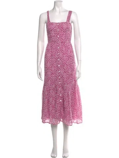 Pre-owned Banjanan Printed Long Dress In Pink