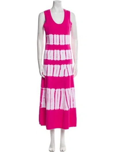 Pre-owned Banjanan Printed Long Dress In Pink