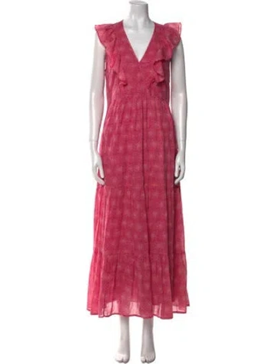 Pre-owned Banjanan Printed Long Dress In Pink