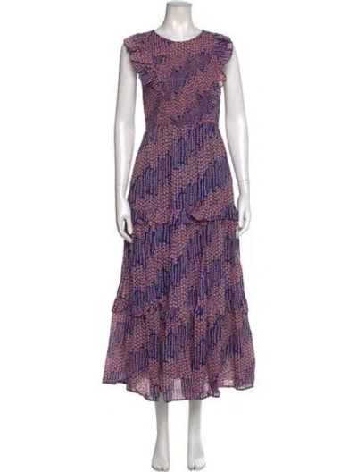 Pre-owned Banjanan Printed Long Dress In Pink