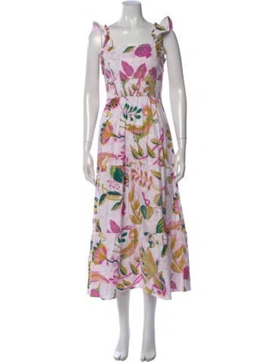 Pre-owned Banjanan Printed Long Dress In Pink