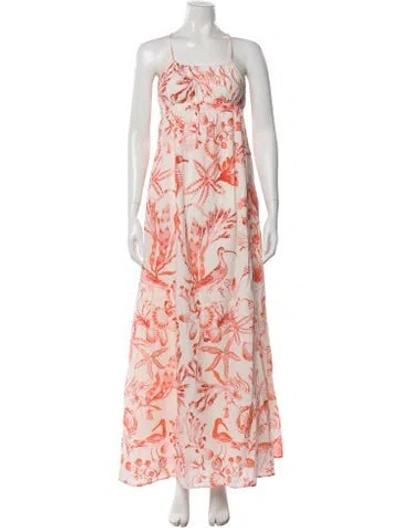 Pre-owned Banjanan Printed Long Dress In Pink