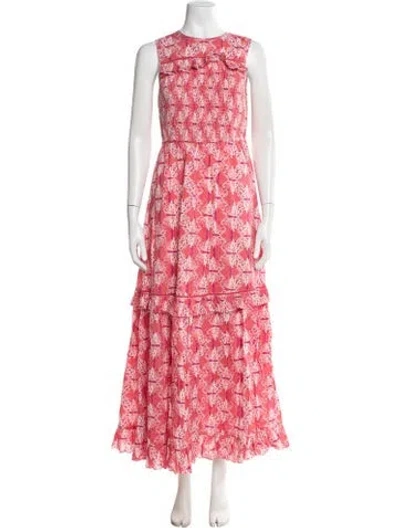 Pre-owned Banjanan Printed Long Dress In Pink