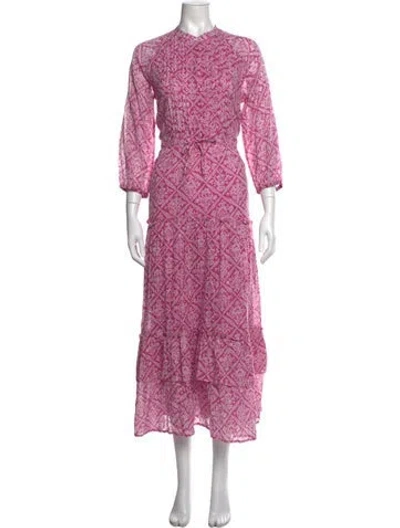Pre-owned Banjanan Printed Long Dress In Pink