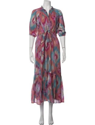 Pre-owned Banjanan Printed Long Dress In Pink