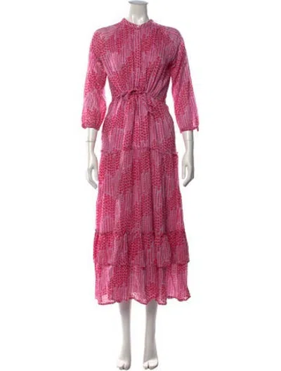 Pre-owned Banjanan Printed Long Dress In Pink